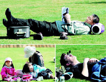 따사로운 봄날 오후 도심 속 여유