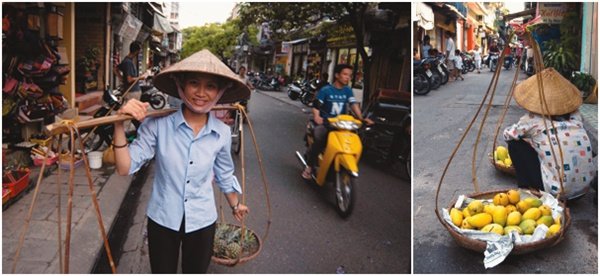 여기저기 돌아다니는 베트남 하노이 행상들