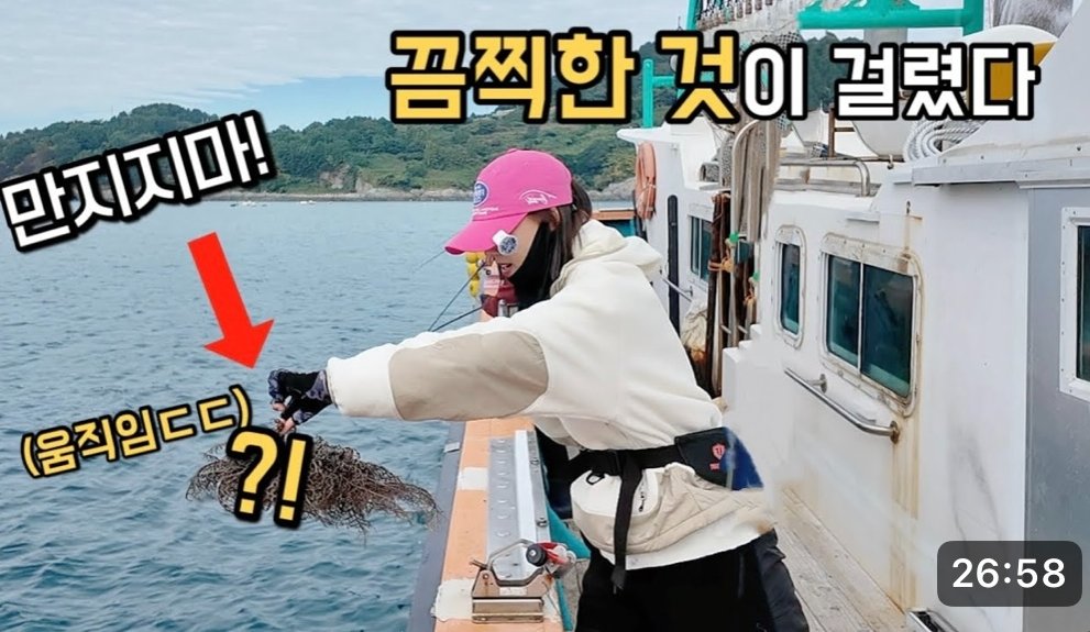 문어낚시 중 정체불명의 생명체가 낚였습니다! 소름돋는 반전 정체 ㄷㄷㄷ