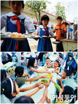 중국: 물가 상승으로 점점 초라해지는 아이들 식판