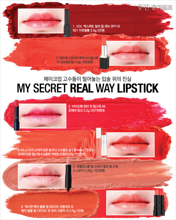 메이크업 고수들이 털어놓는 입술 위의 진실~ My Secret Real Way Lipstick