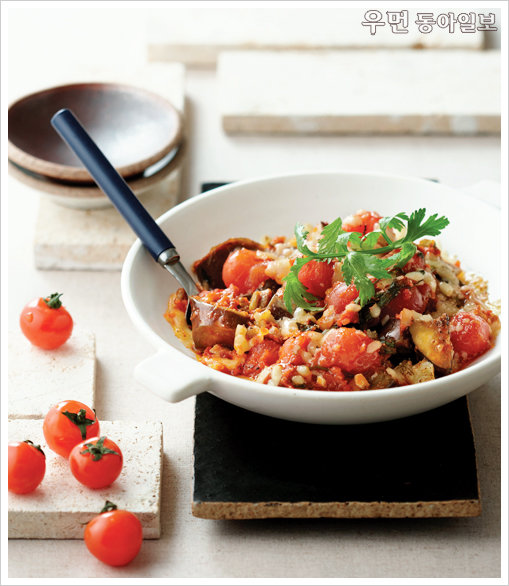 항산화 성분이 가득한 재료로 만든 면역력 높이는 디톡스 요리~ 토마토가지그라탱