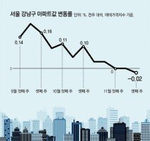 서초 아크로리버뷰 두 달새 3억 뚝… 강남 집값 7개월만에 하락
