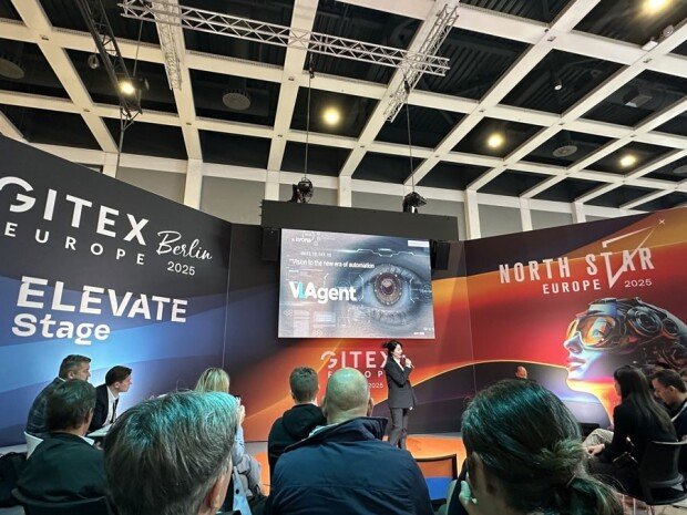 Infofla making a presentation at the GITEX Europe 2025 venue / Source=Infofla