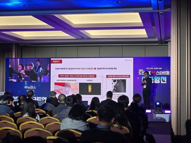 Ju Young Park, CEO of Neumous introduces his company at the 2024 K-Startup Challenge / source= Neumous