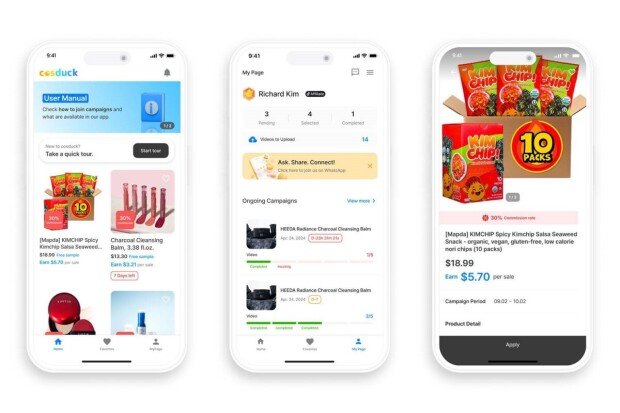 Cosduck app interface / Source=Mayacrew
