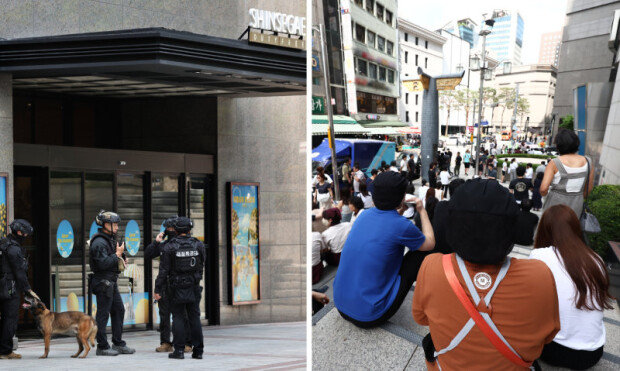 ﻿“명동 신세계 본점 오후 3시 폭파” 협박 글에 4000명 대피