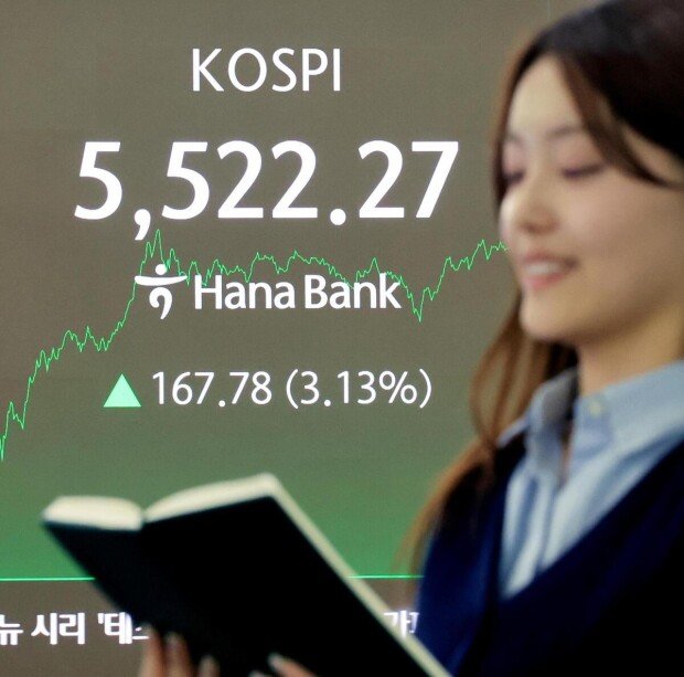  코스피 사상 첫 5500 돌파… ‘18만 전자’ 눈앞