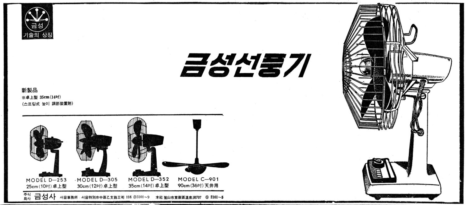 금성 선풍기. 1965. 금성사