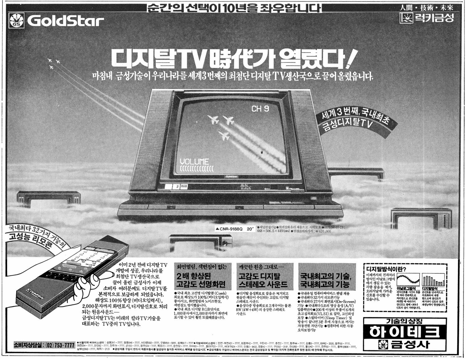 금성 하이테크 디지탈 TV. 1986. 금성사