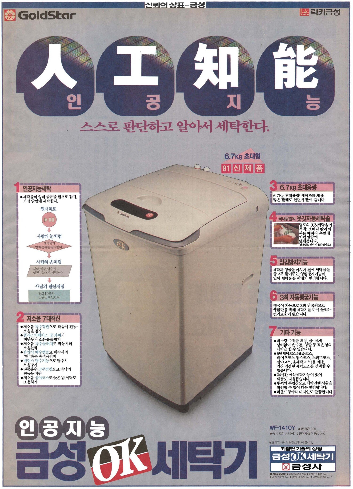 금성 OK세탁기. 1990. 금성사