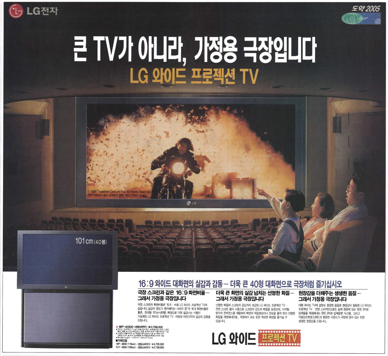 LG 와이드 프로젝션 TV. 1996. LG전자