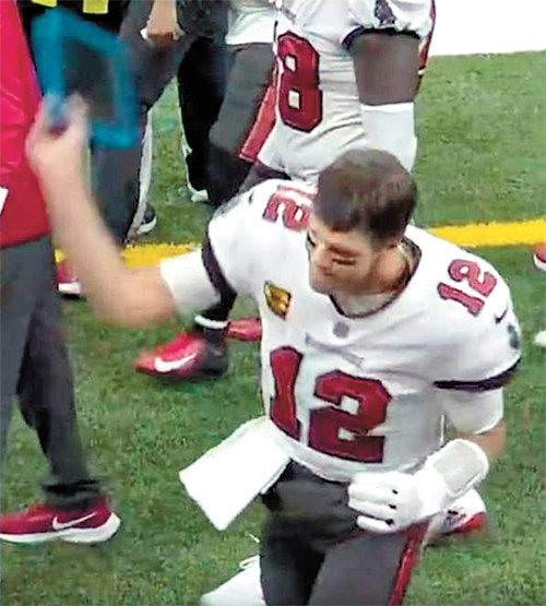 Tom Brady smashed another Surface tablet during a game. A