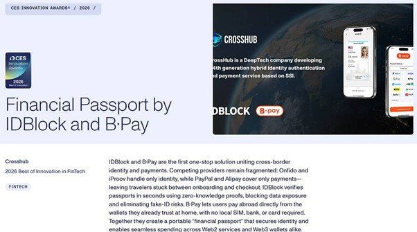 Crosshub won the Best of Innovation Award at CES 2026, set to be held early next year / source=CTA