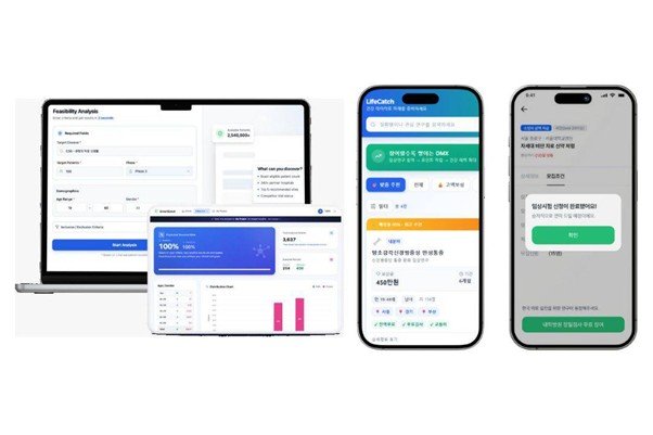 An interface for designing clinical trials via the Green Scout (left) and the LifeCatch, which allows patients to access clinical trial information / source=Green Ribbon