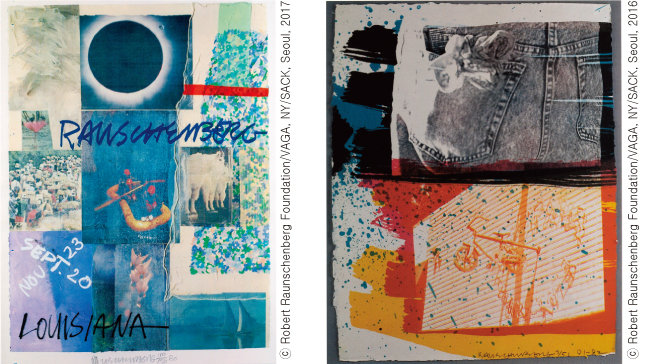 Robert Rauschenberg, ‘Louisiana’, 1980, Robert Rauschenberg, ‘The Fest’, 1991~1992(왼쪽부터)