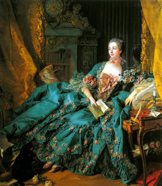 프랑수아 부셰가 그린 퐁파두르의 초상화. 프랑스 왕 루이 15세의 총애를 받은 퐁파두르는 역사상 가장 이름난 정부였다.