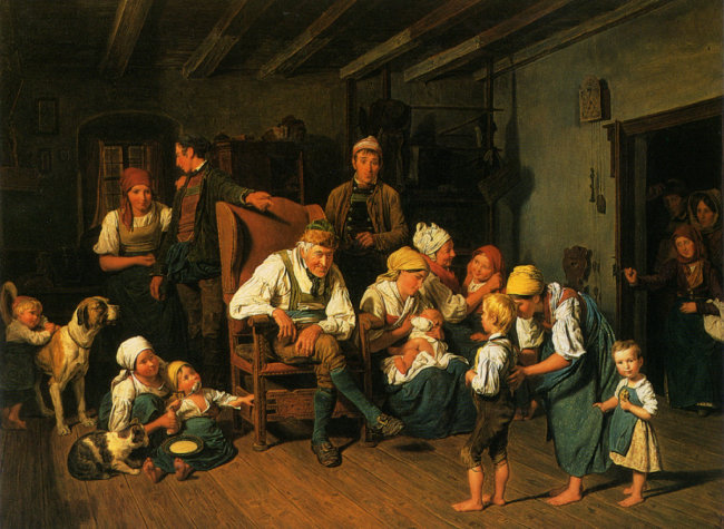 페르디난드 게오르그 발드뮬러, <grandfather's birthday>, 1849, 개인 소장.