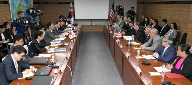 2018년 6월 26일 서울 서초동 국립외교원에서 열린 한미 방위비 분담 협상 제4차 회의. [동아DB]