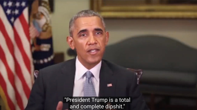 도널드 트럼프 미국 대통령을 비난하는 버락 오바마 전 대통령의 딥페이크 영상. [유튜브 캡쳐]