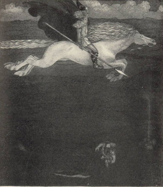 오딘과 애마 슬레이프니르, John Bauer, 1911