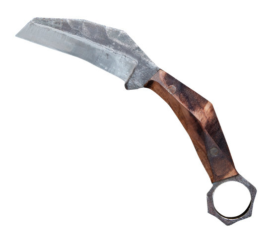람보르기니가 출시한 스포츠카 쿤타치에서 영감을 받아 제작한 ‘카람빗’ 칼.
철 320겹을 합쳐 만든 발골용 칼.