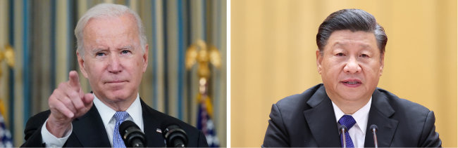 조 바이든 미국 대통령(왼쪽)과 시진핑 중국 국가 주석. 미·중 무역 갈등이 격화되면 원자재 수급난 등 경제 리스크로 작용할 가능성이 크다.