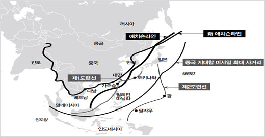 신(新)애치슨라인은 ‘홋카이도-두만·압록강-평택·제주기지-대만-베트남-인도’를 연결하는 가상선이다.