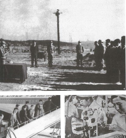 1969년 5월 일본 산요전기로 떠나는 기술연수생 결단식 모습. 아래 왼쪽은 산요전기 오사카 공장으로 가는 비행기에 오르는 연수생들. 오른쪽은 일본에서의 연수 모습. [삼성전자 제공]
