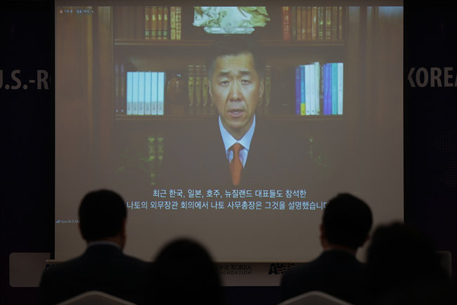 문현진 글로벌피스재단 창설자 겸 세계의장은 “한국이 미국의 지원을 바탕으로 통일 외교 전략을 주도해야 한다”고 역설했다. [2022 원코리아국제포럼]