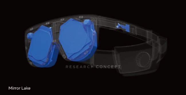 스키 고글을 닮은 메타의 VR 헤드셋 ‘미러레이크’의 콘셉트 디자인. [Meta]