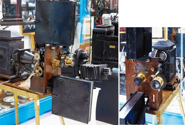 에디슨 프로젝팅 키네토스코프(EDSION Projecting Kinetoscope, 1910). 에디슨이 발명한 최초의 영사기가 발전된 형태다. 가정용, 교육용 영사기로 사용됐다.