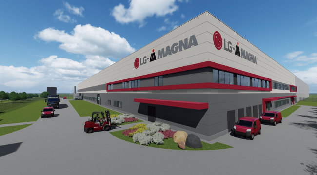 9월 4일 LG마그나 이파워트레인은 헝가리 북동부 미슈콜츠시에 전기차 부품 생산공장을 구축하겠다고 발표했다. 사진은 공장의 예상 조감도. [LG마그나 이파워트레인]