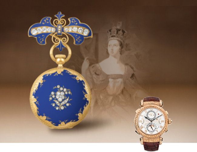 빅토리아 여왕 시계(왼쪽)와 그랜드마스터 차임. [파텍 필립]