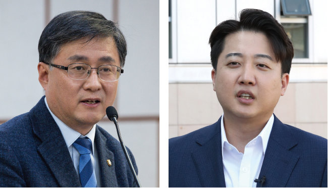 김성환 민주당 의원(왼쪽). 이준석 전 국민의힘 대표. [뉴스1. 뉴시스]