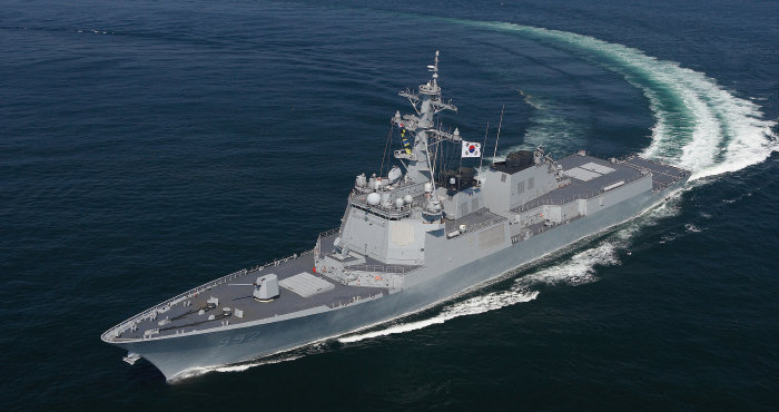 2010년 한화오션이 해군에 인도한 세종대왕급 이지스함 ‘율곡이이함’. [한화오션]