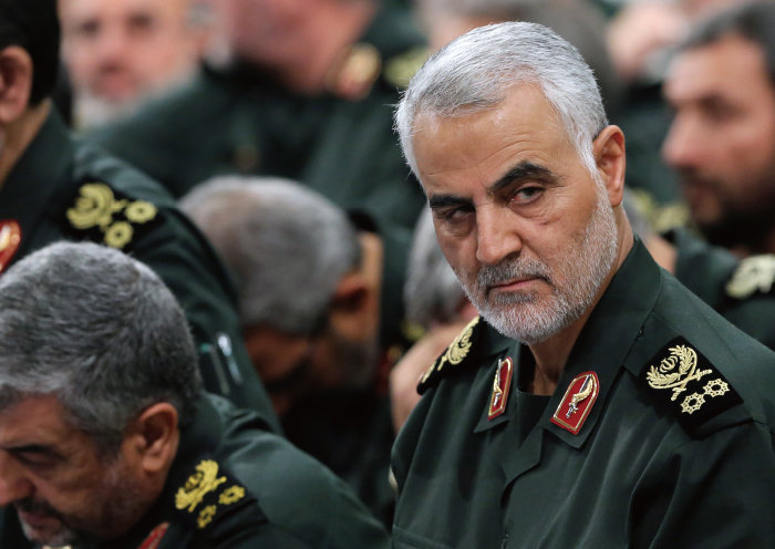 2016년 이란 수도 테헤란에서 열린 군부 지도자 회의에 참석한 가셈 솔레이마니 당시 혁명수비대 쿠드스군 사령관.[ AP뉴시스]