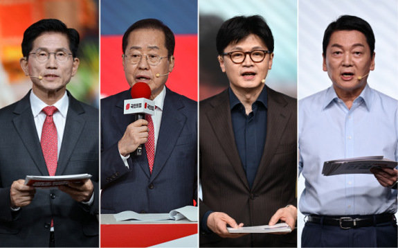   김문수 안철수 한동훈 홍준표...국힘 대선 4강 확정