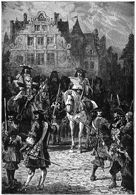 1685년 루이 14세가 낭트칙령을 폐지한 일을 기념하기 위해 남긴 그림. 작자 미상. Gettyimage