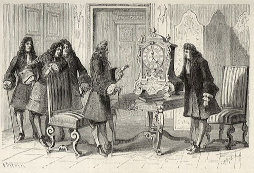 네덜란드의 개신교도 과학자이던 크리스티안 하위헌스가 루이 14세에게 선물한 진자시계(가운데). Gettyimage