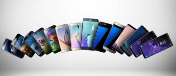 삼성전자의 모바일 브랜드 갤럭시는 2009년 ‘GT-i7500’ 이후 꾸준히 향상된 제품을 내놓고 있다. 삼성전자 홈페이지