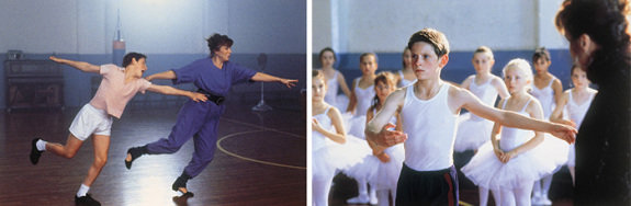 윌킨슨 선생님이 빌리 엘리어트에게 발레를 가르치는 장면. IMDB