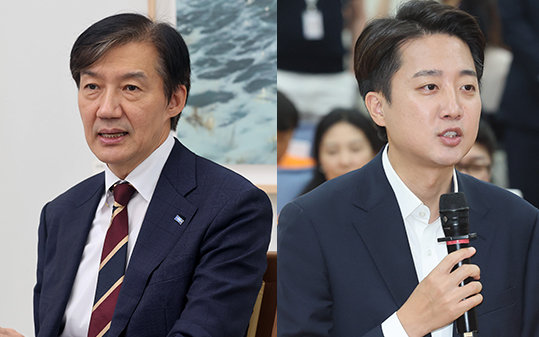 조국 조국혁신당 비대위원장. 이준석 개혁신당 대표. 동아DB