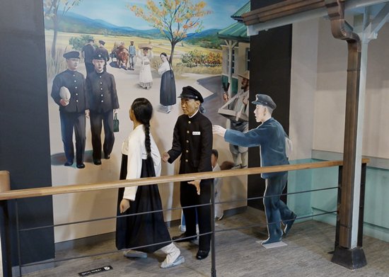 나주역 충돌 사건을 재현한 모형. 홍중식 기자