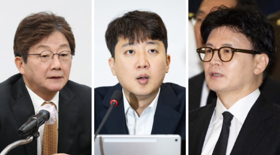 범야권에서 개혁보수, 중도보수로 분류되는 유승민 전 의원, 이준석 개혁신당 대표, 한동훈 전 국민의힘 대표. 뉴스1