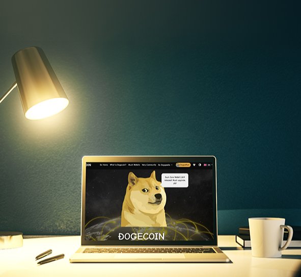 도지코인의 홈페이지 첫 화면에는 도지코인의 모델이 된 시바견 ‘카보스’의 그림이 있다. 도지코인 홈페이지 캡처, Gettyimage