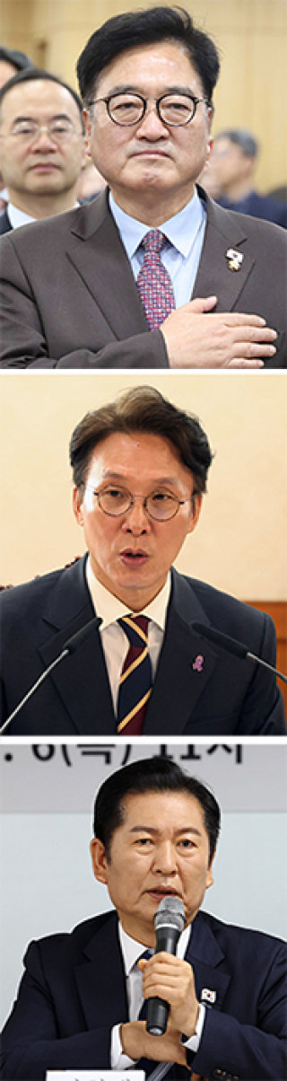 우원식 국회의장, 김민석 국무총리, 정청래 더불어민주당 대표(위부터)는 학생운동권 출신이란 공통점이 있다. 뉴시스