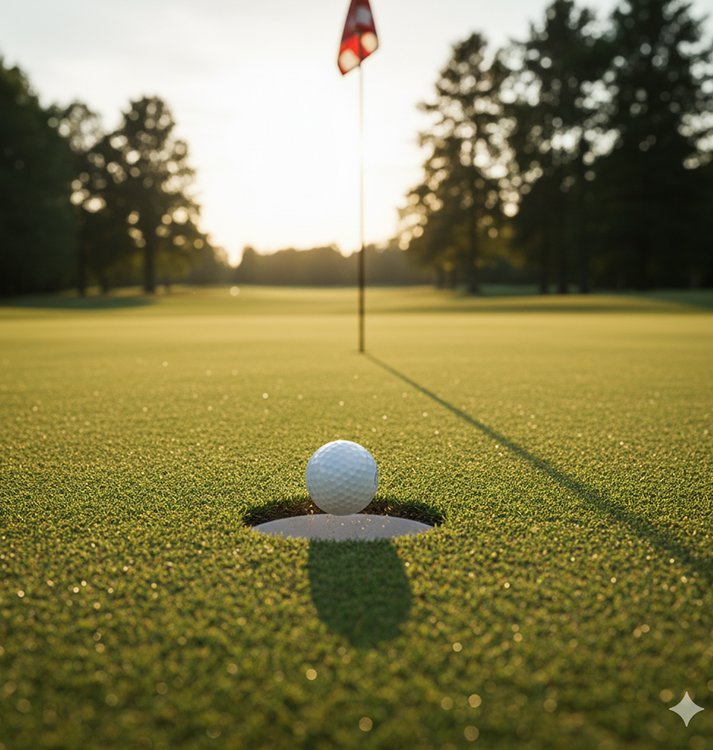 골프 홀컵의 지름은 108㎜로 오디세우스의 아내 페넬로페에게 추근대던 구혼자의 수와 같다. AI 생성 이미지