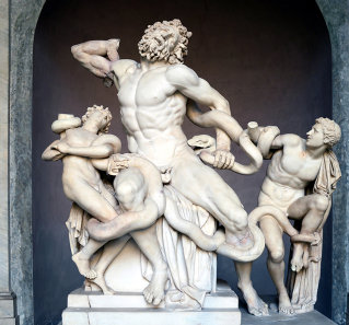 1506년 로마에서 발굴된 고대 그리스의 라오콘 군상의 복제품. 바티칸 박물관