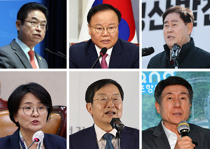 이철우 경북지사, 김재원 국민의힘 최고위원, 최경환 전 경제부총리, 이강덕 포항시장, 백승주 전쟁기념사업회 회장, 임미애 더불어민주당 의원(왼쪽 위부터 시계 방향). 뉴시스, 뉴스1